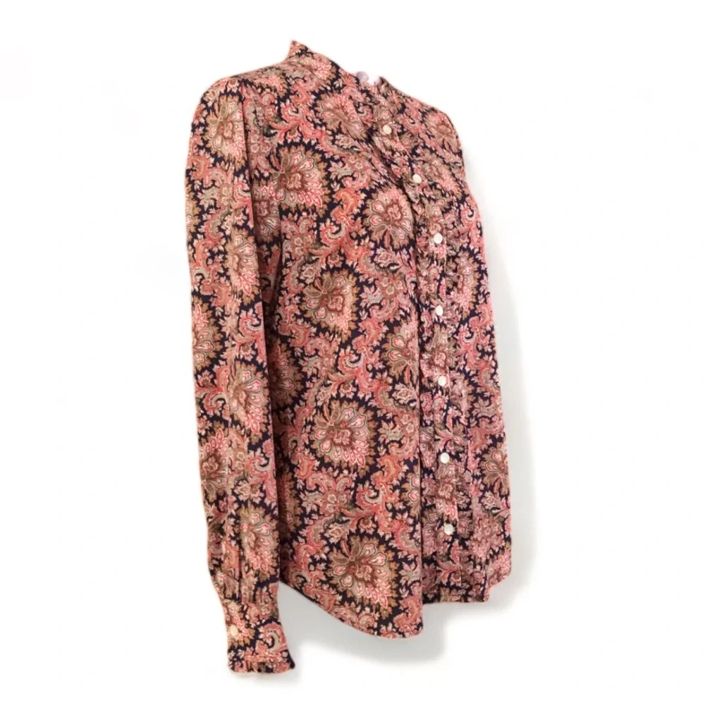 J. crew Light weight Paisley Ruffle Blouse